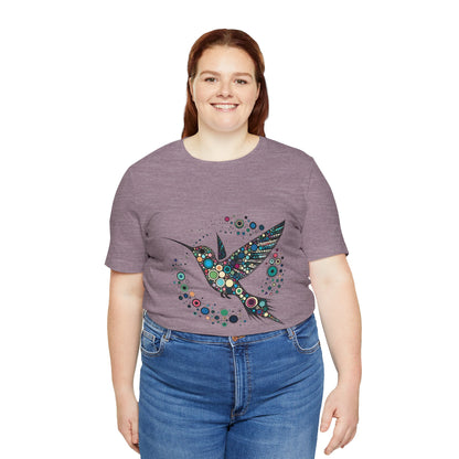 Hummingbird Dot Art T-Shirt – Colorful Nature-Inspired Graphic Tee