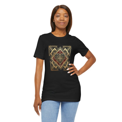 Art Deco Heart T-Shirt – Romantic Valentine's Day Graphic Tee
