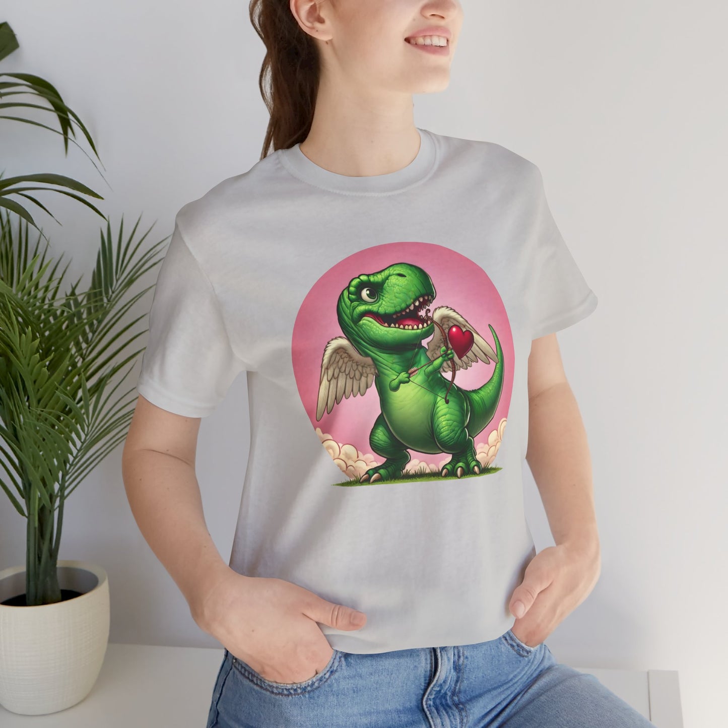 Cupidsaurus Rex T-Shirt – Funny Dinosaur Cupid Valentine’s Day Tee