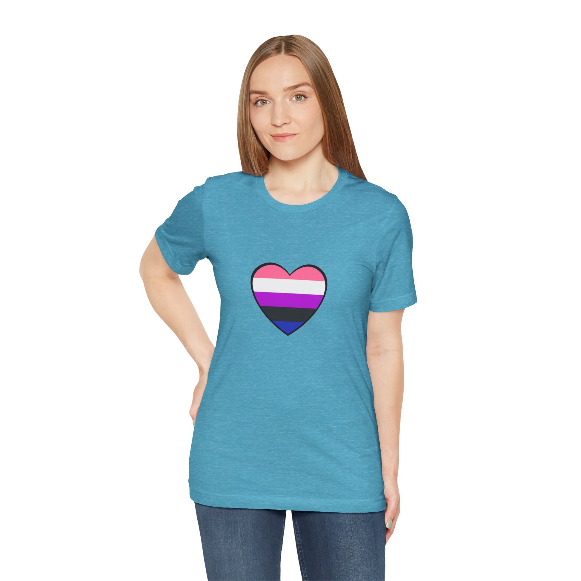 Genderfluid Pride Heart T-Shirt – Bold LGBTQIA+ Flag Tee - WhimSpin - https://whimspin.com