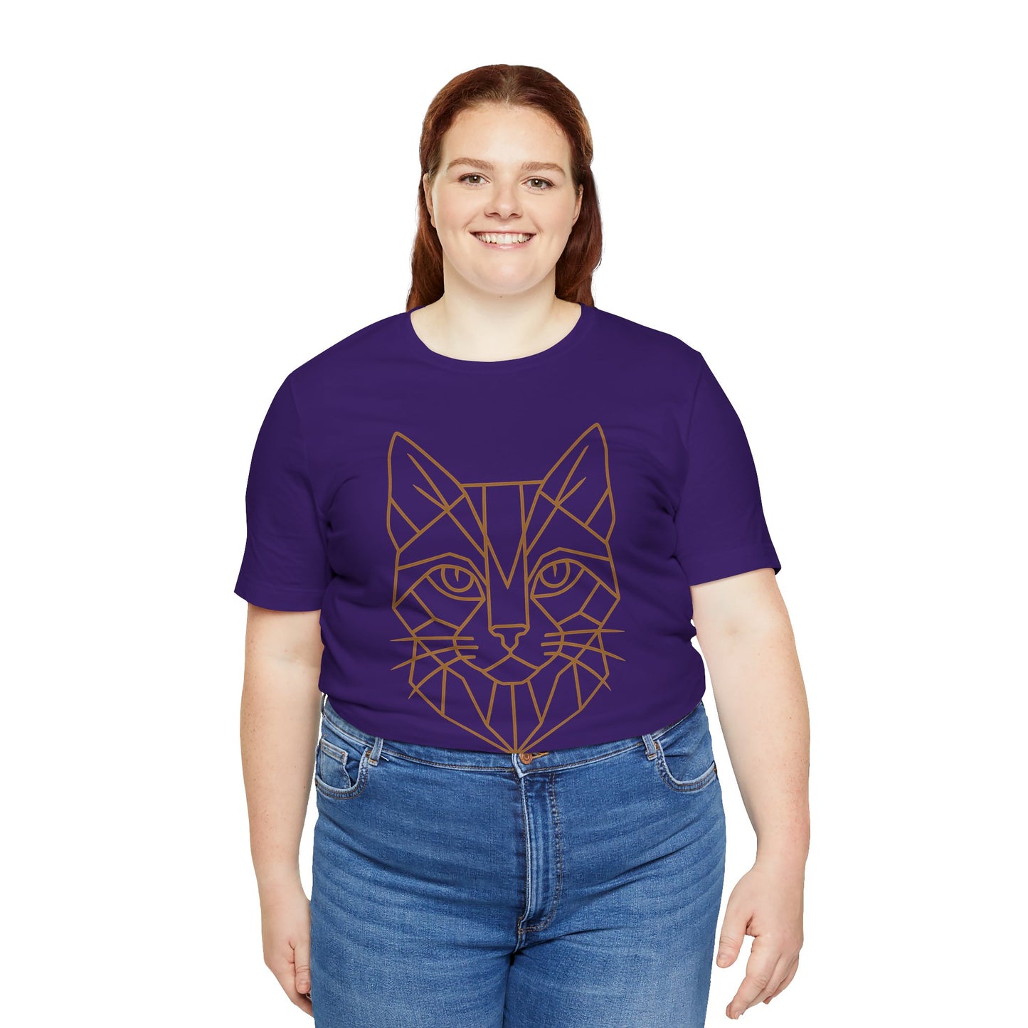 Geometric Cat T-Shirt – Minimalist Line Art Tee