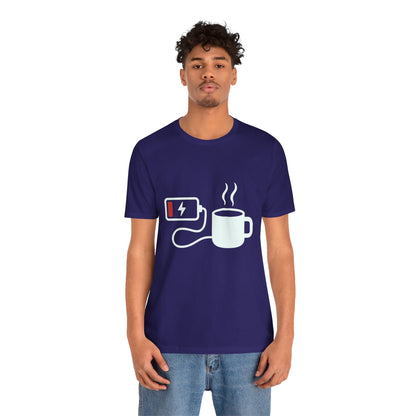 Low Battery Need Coffee Tee – Funny Caffeine Graphic T-Shirt