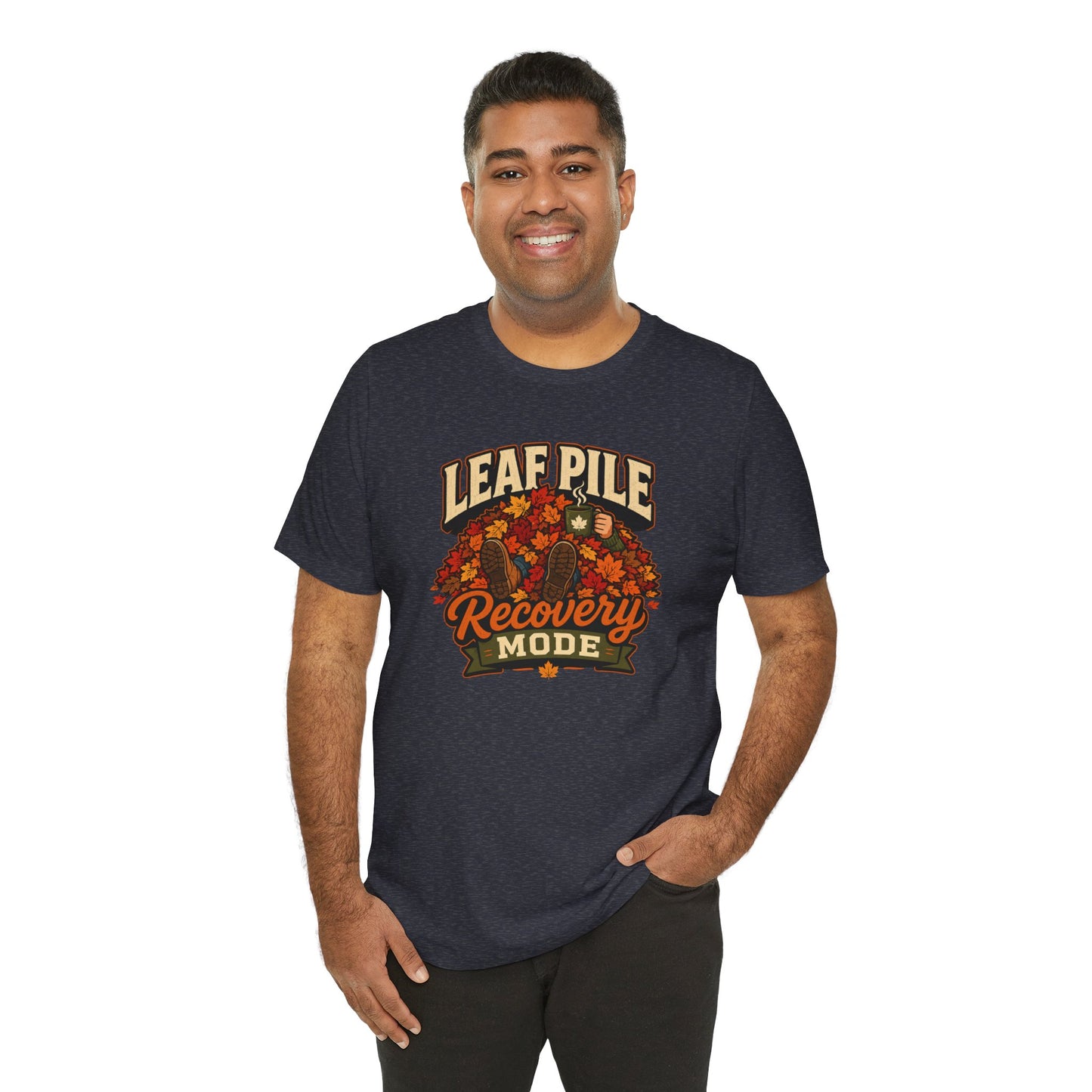 Leaf Pile Recovery Mode T-Shirt – Funny Fall Leaves Tee