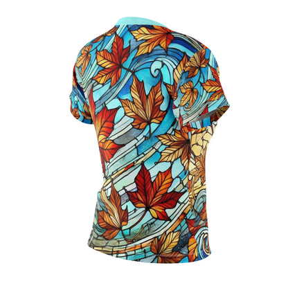 Stained Glass Maple Leaves Women’s All Over Print Shirt