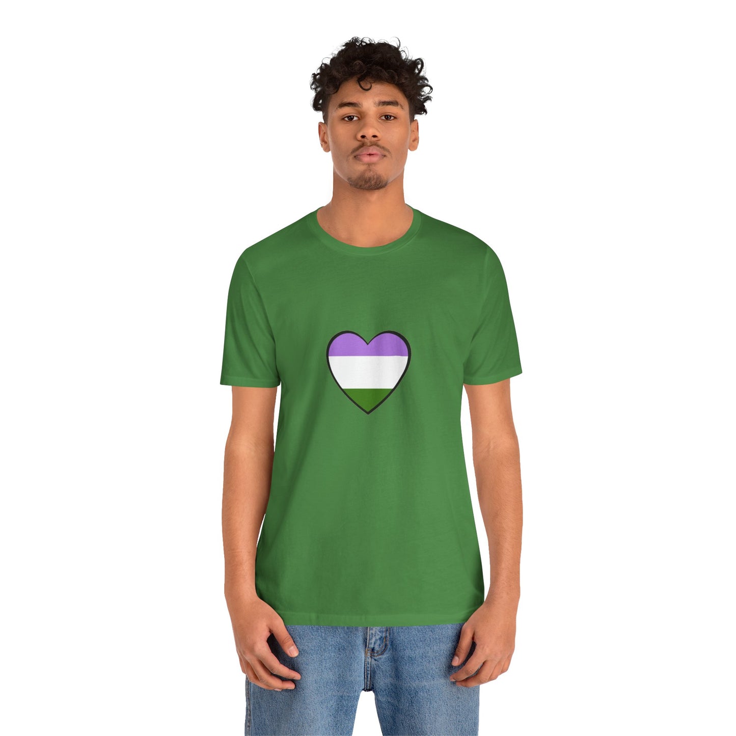 Genderqueer Flag Heart T-Shirt – Unisex LGBTQ+ Graphic Tee