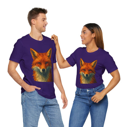 Geometric Fox T-Shirt – Polygon Animal Tee with Nature Vibes - WhimSpin - https://whimspin.com