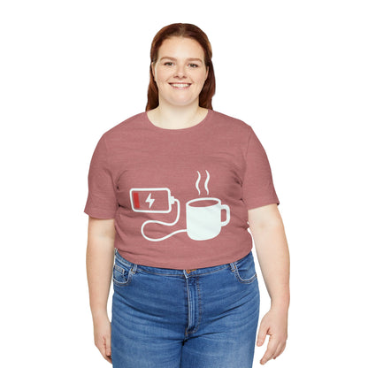 Low Battery Need Coffee Tee – Funny Caffeine Graphic T-Shirt