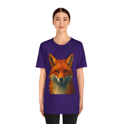 Geometric Fox T-Shirt – Polygon Animal Tee with Nature Vibes - WhimSpin - https://whimspin.com