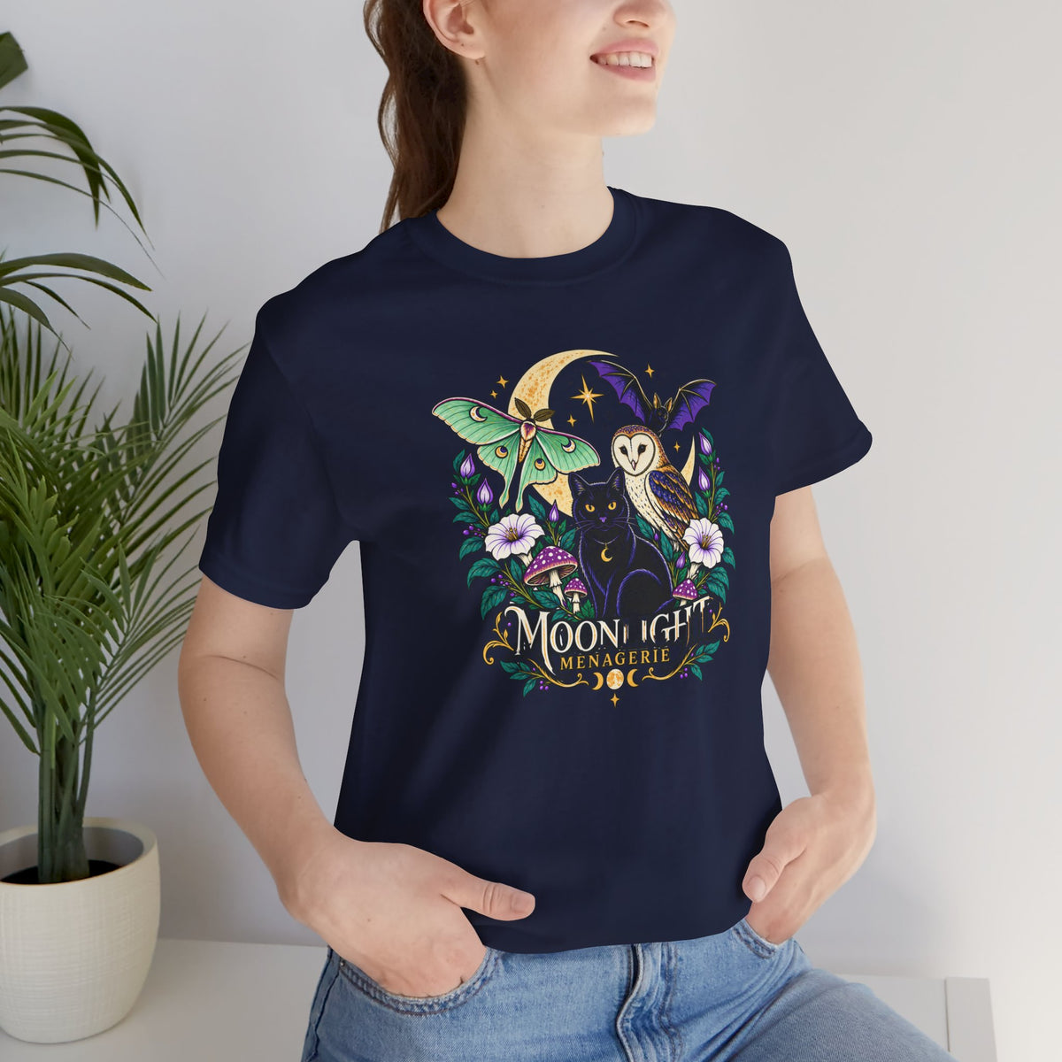 Moonlight Menagerie T-Shirt – Witchy Nocturnal Animals Tee