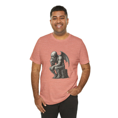 Cthulhu The Thinker Tee – Lovecraftian Parody Shirt