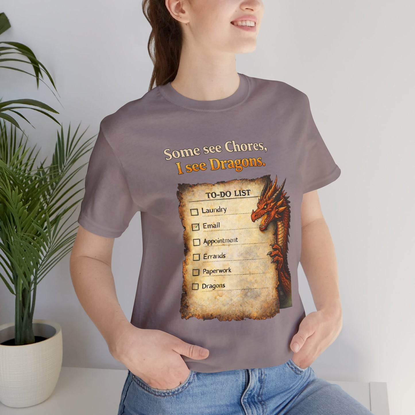 Some See Chores I See Dragons T-Shirt – Funny Fantasy Tee