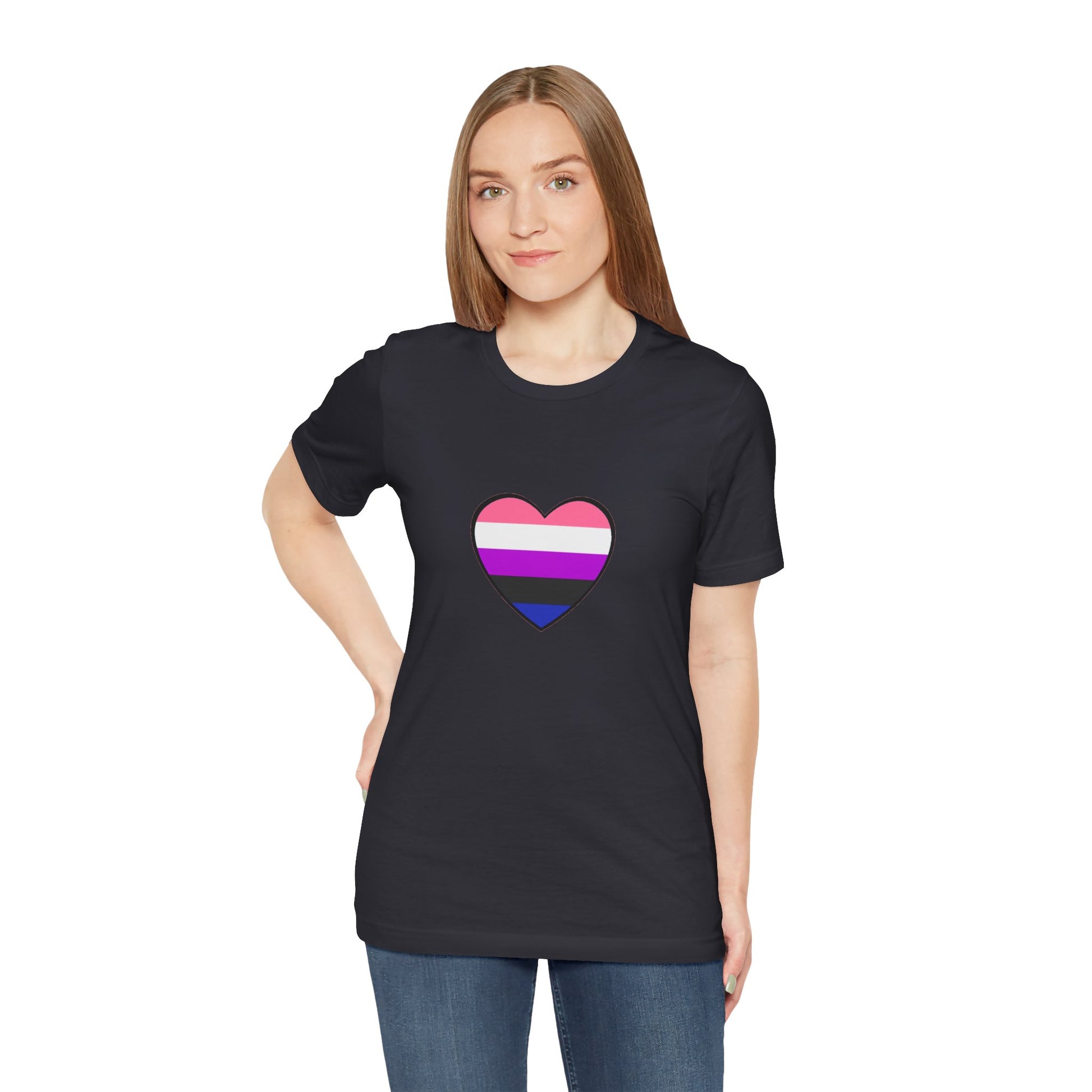 Genderfluid Pride Heart T-Shirt – Bold LGBTQIA+ Flag Tee - WhimSpin - https://whimspin.com