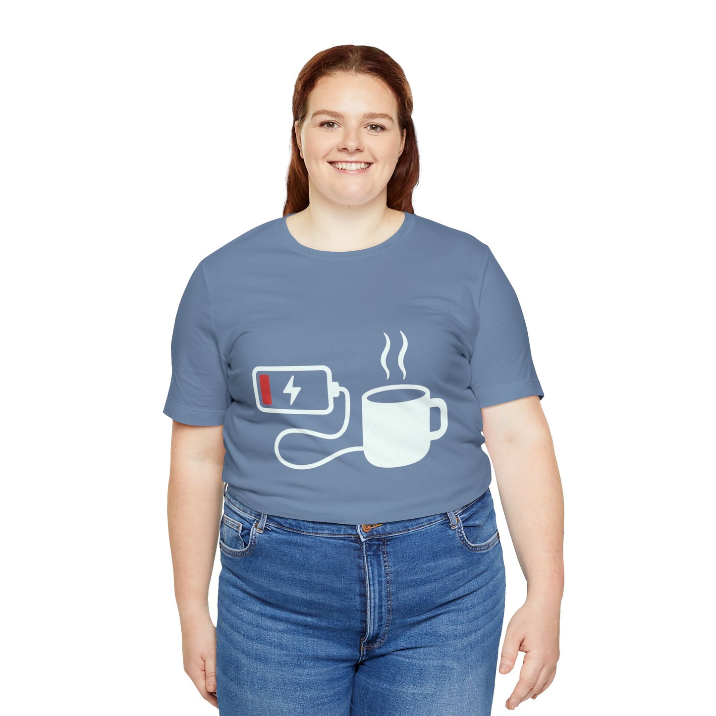 Low Battery Need Coffee Tee – Funny Caffeine Graphic T-Shirt