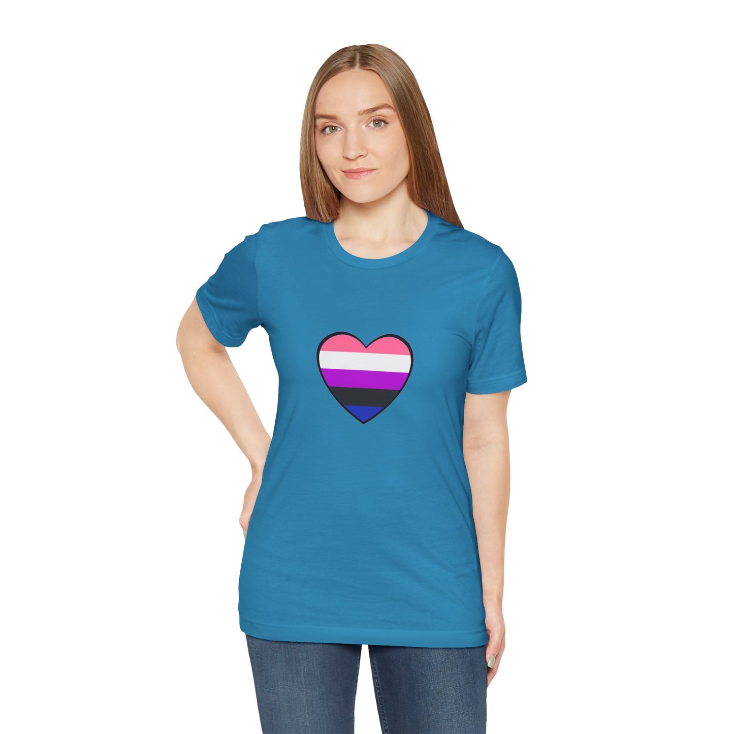Genderfluid Pride Heart T-Shirt – Bold LGBTQIA+ Flag Tee - WhimSpin - https://whimspin.com