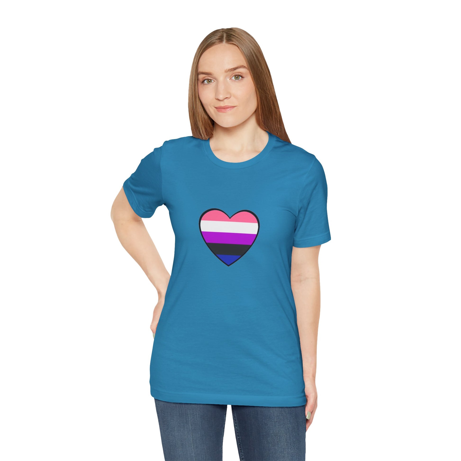 Genderfluid Pride Heart T-Shirt – Bold LGBTQIA+ Flag Tee - WhimSpin - https://whimspin.com