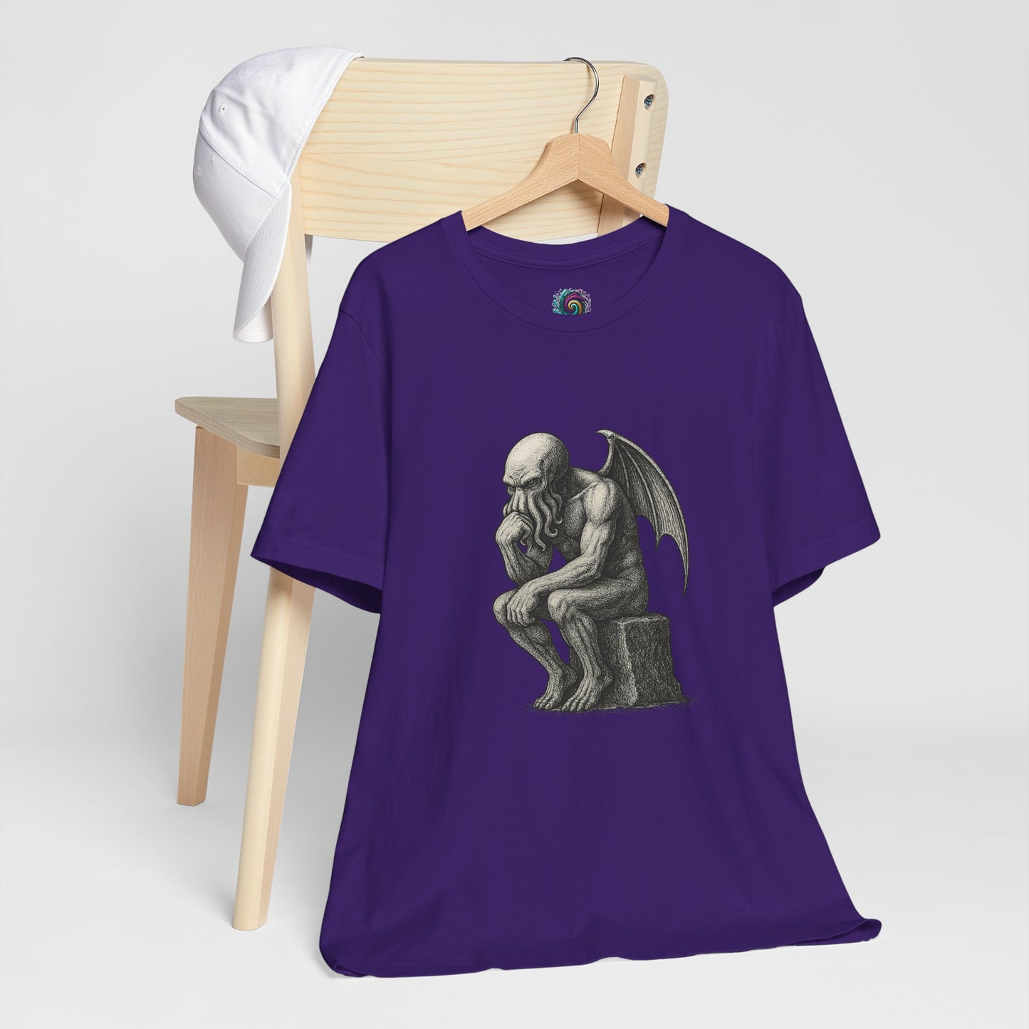 Cthulhu The Thinker Tee – Lovecraftian Parody Shirt