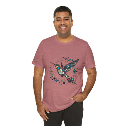 Hummingbird Dot Art T-Shirt – Colorful Nature-Inspired Graphic Tee
