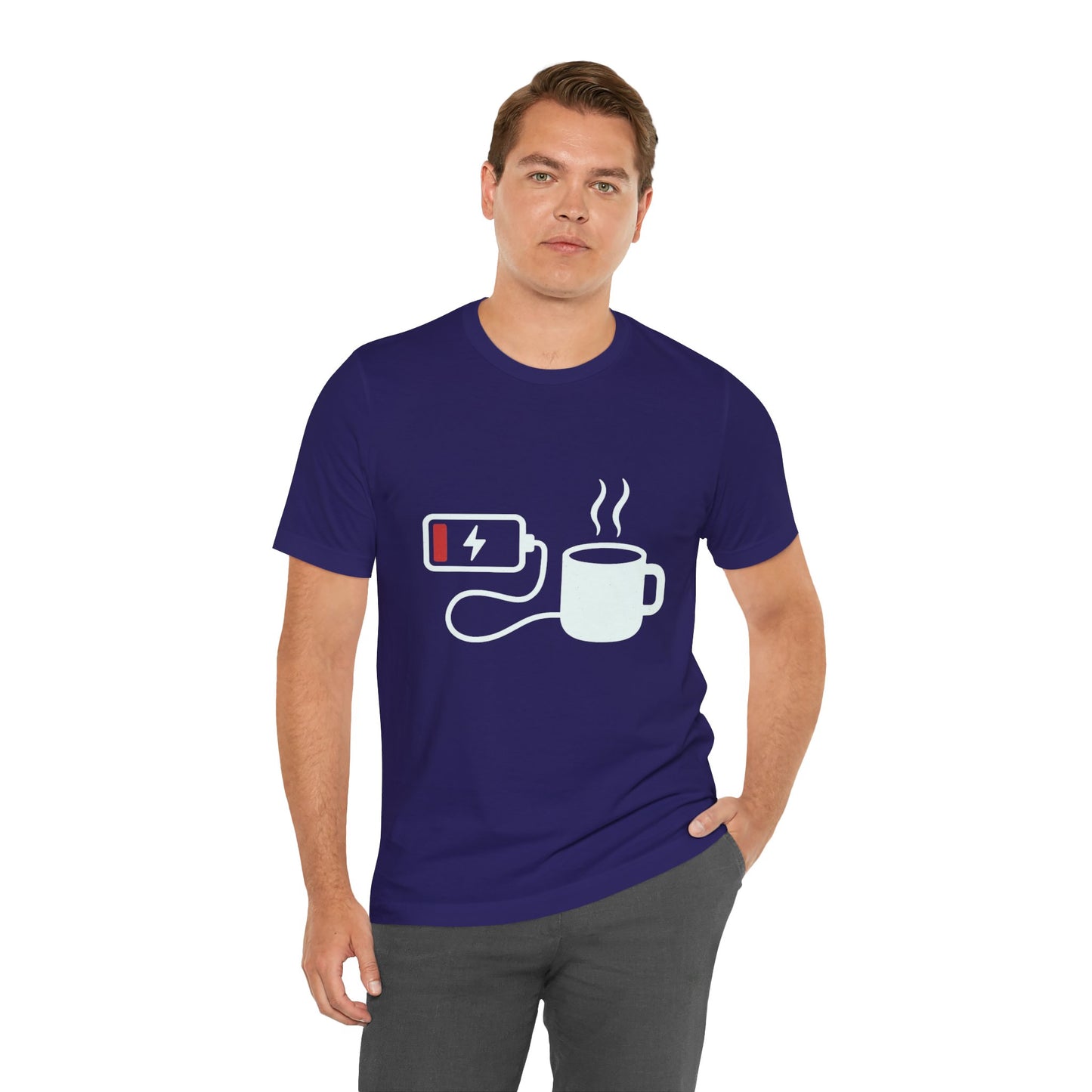 Low Battery Need Coffee Tee – Funny Caffeine Graphic T-Shirt