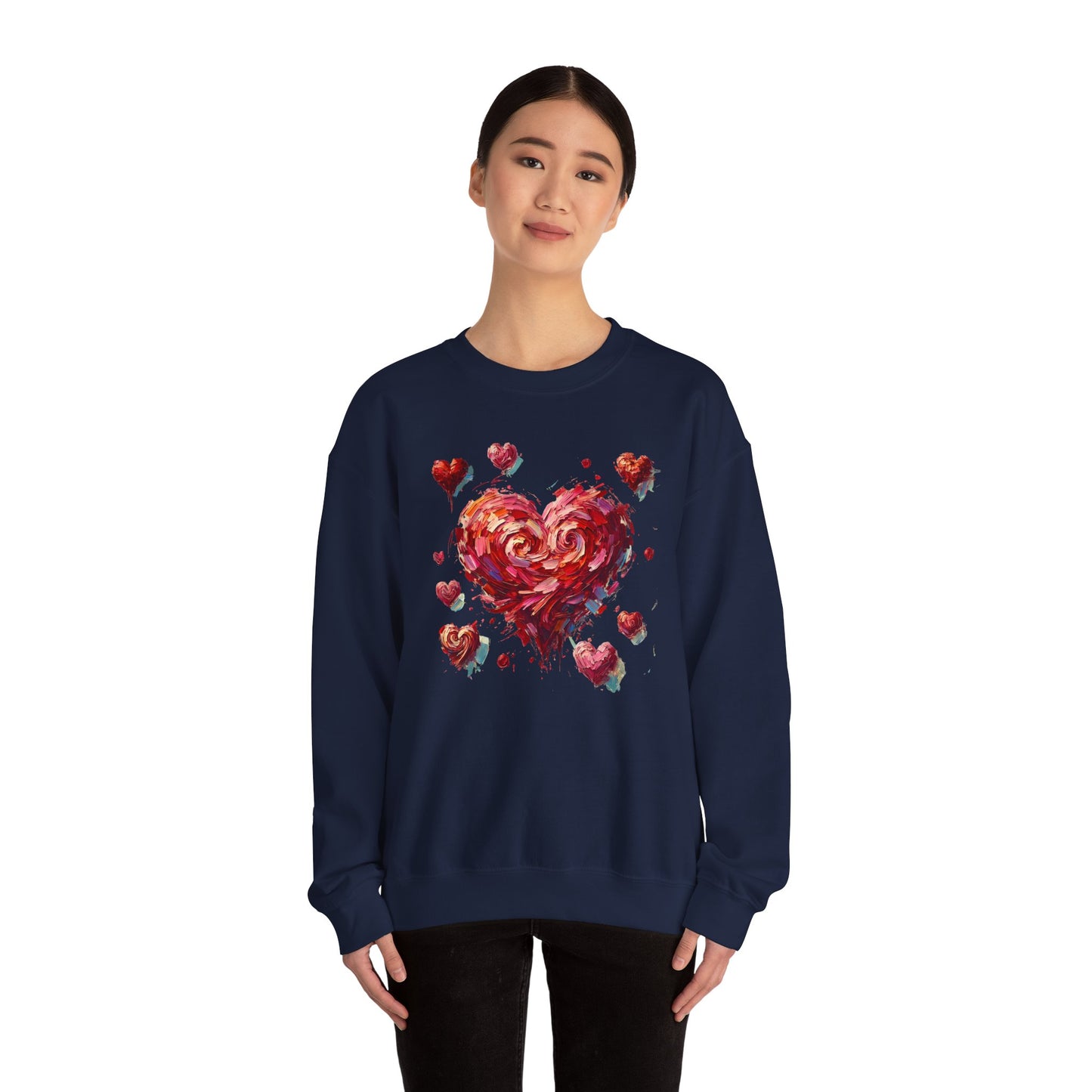 Impressionistic Heart Sweatshirt – Painterly Valentine's Day Art Pullover