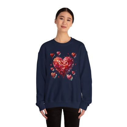 Impressionistic Heart Sweatshirt – Painterly Valentine's Day Art Pullover