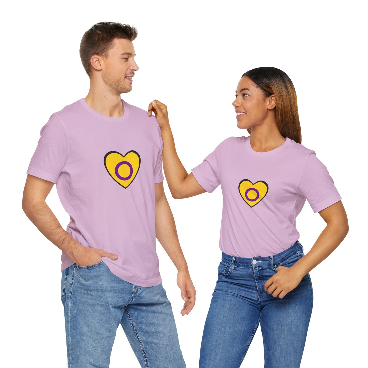 Intersex Pride Flag Heart T-Shirt – Minimalist LGBTQ+ Support Tee