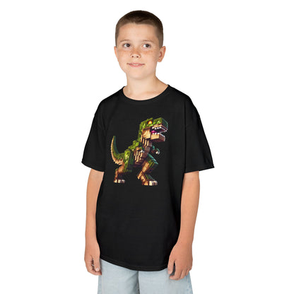 Pixel Dinosaur Kids T-Shirt – Retro Pixel T-Rex Gamer Tee