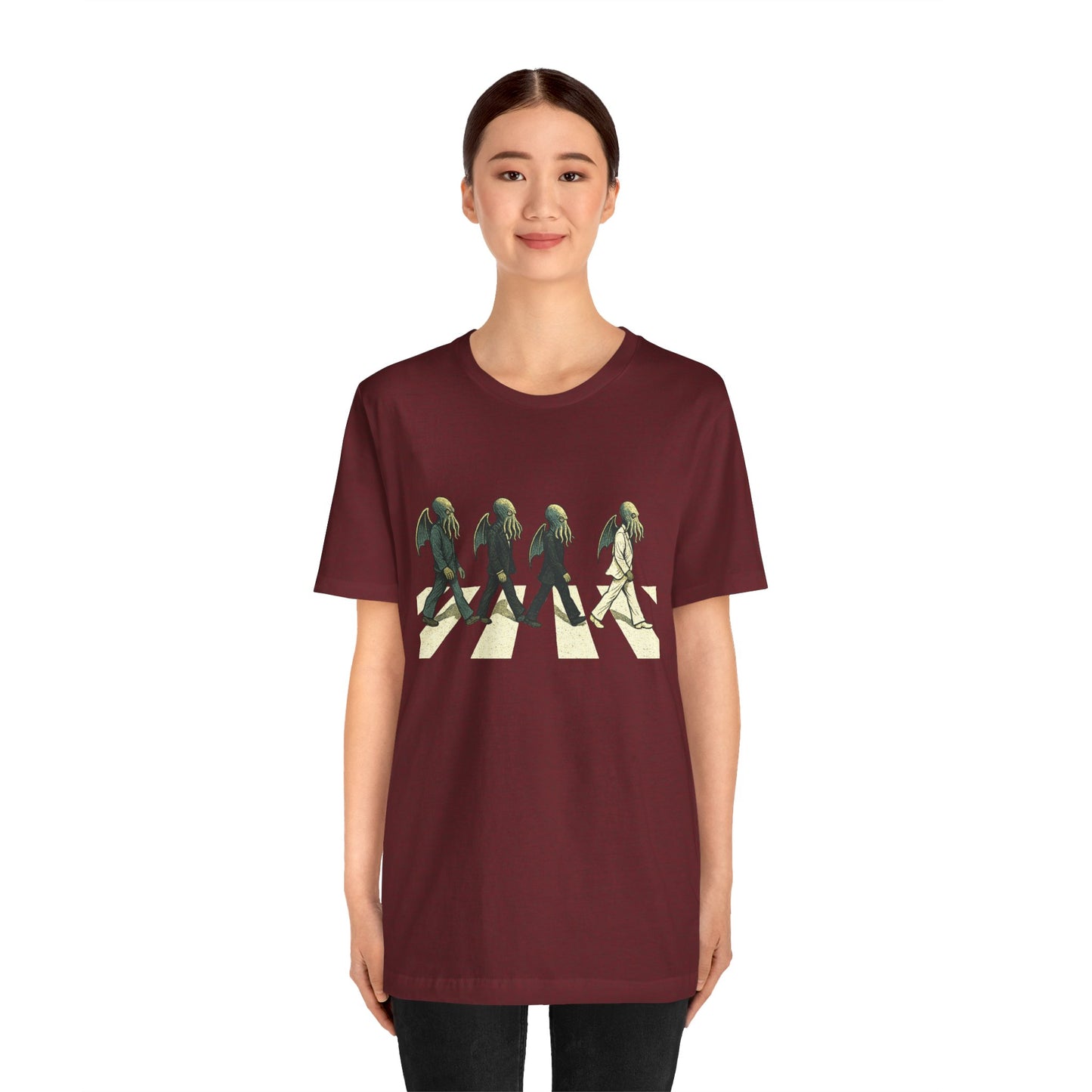 Cthulhu Crossing T-Shirt – Beatles Abbey Road Parody Tee | WhimSpin