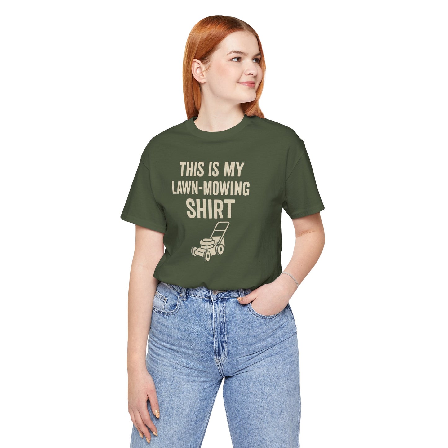 Lawn Mowing Tee – Funny Shirt Summer Yard Work T-shirt with Mower Graphic