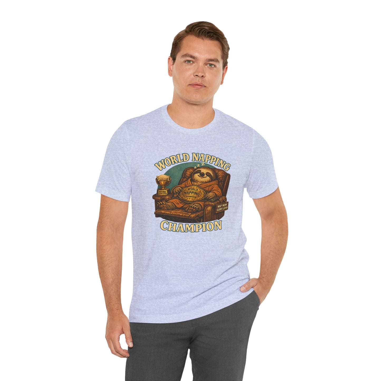 World Napping Champion T-Shirt – Funny Sloth Nap Tee