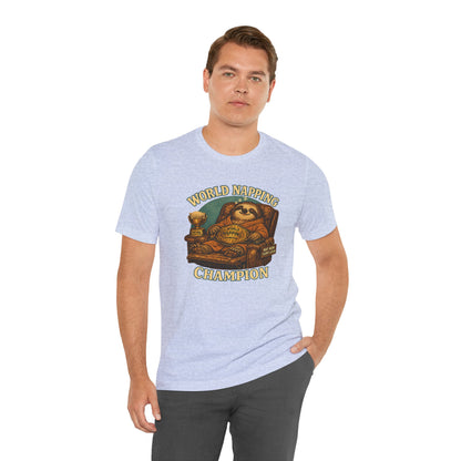World Napping Champion T-Shirt – Funny Sloth Nap Tee
