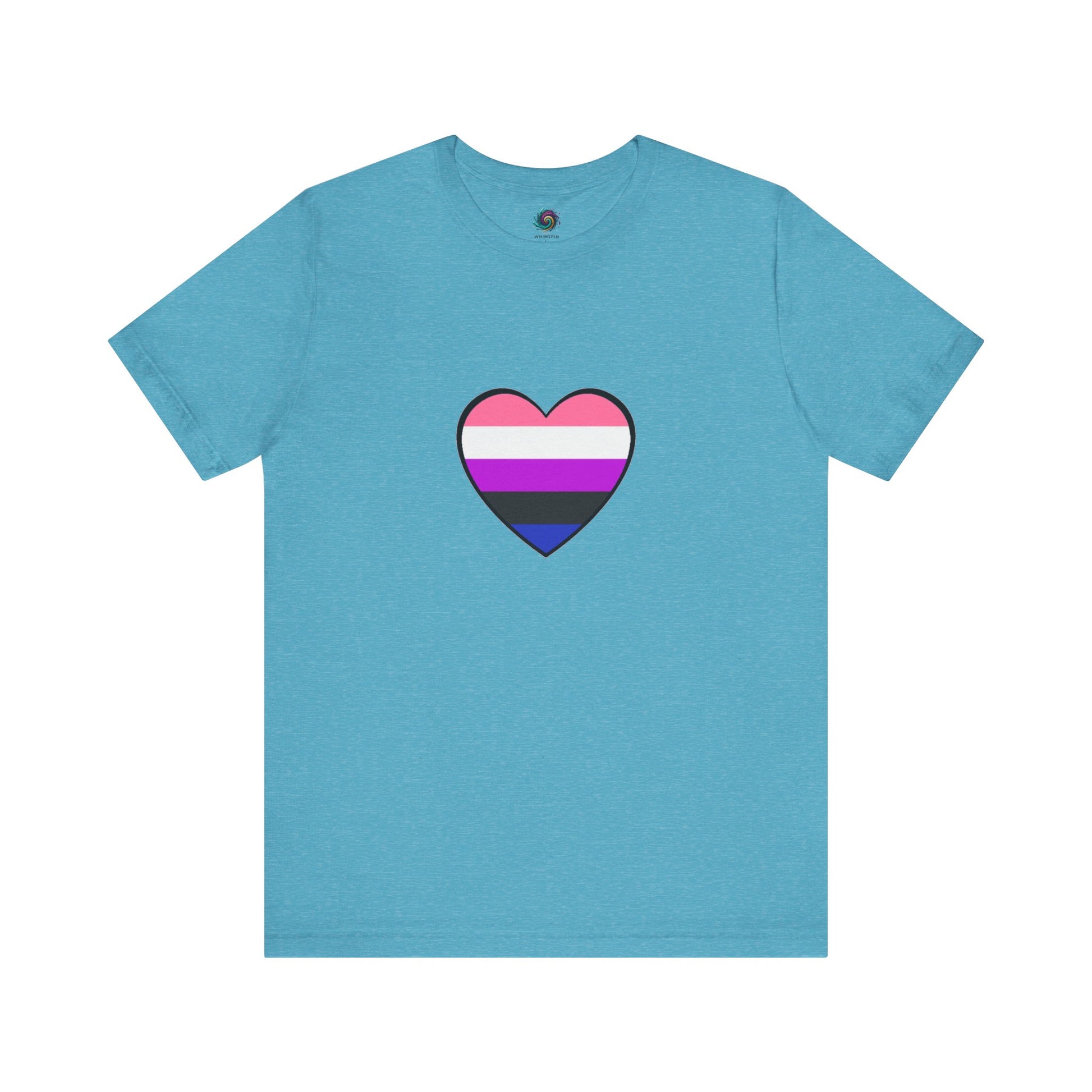 Genderfluid Pride Heart T-Shirt – Bold LGBTQIA+ Flag Tee - WhimSpin - https://whimspin.com