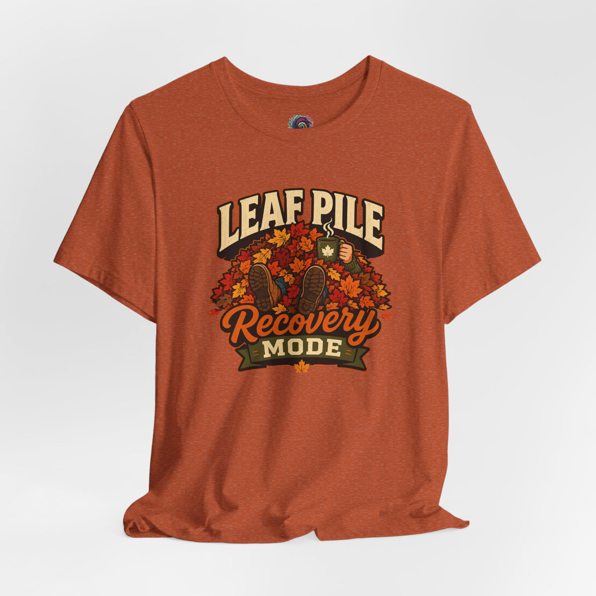 Leaf Pile Recovery Mode T-Shirt – Funny Fall Leaves Tee