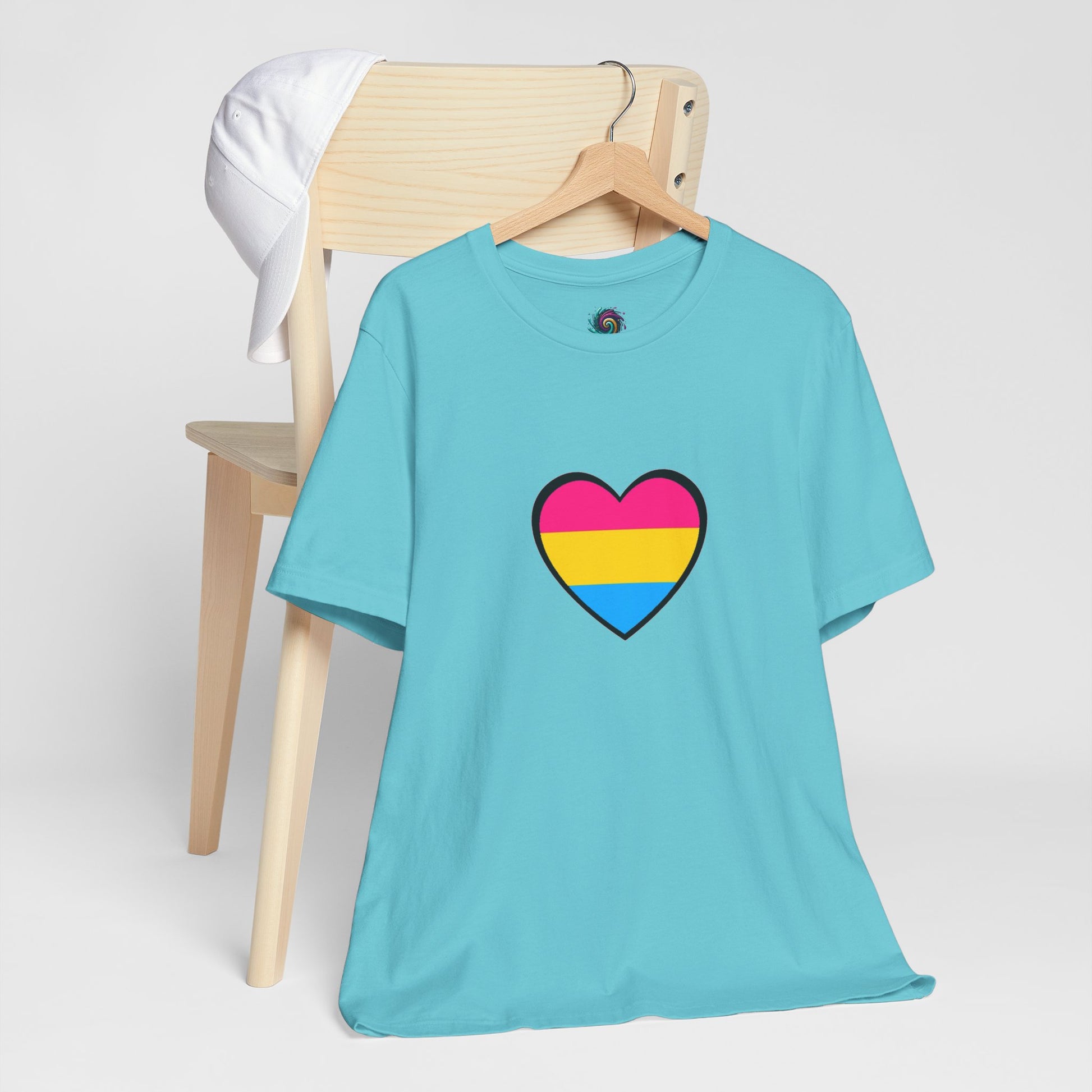 Pansexual Pride Flag Heart Tee – LGBTQ+ Pan Flag Minimalist Shirt - WhimSpin - https://whimspin.com