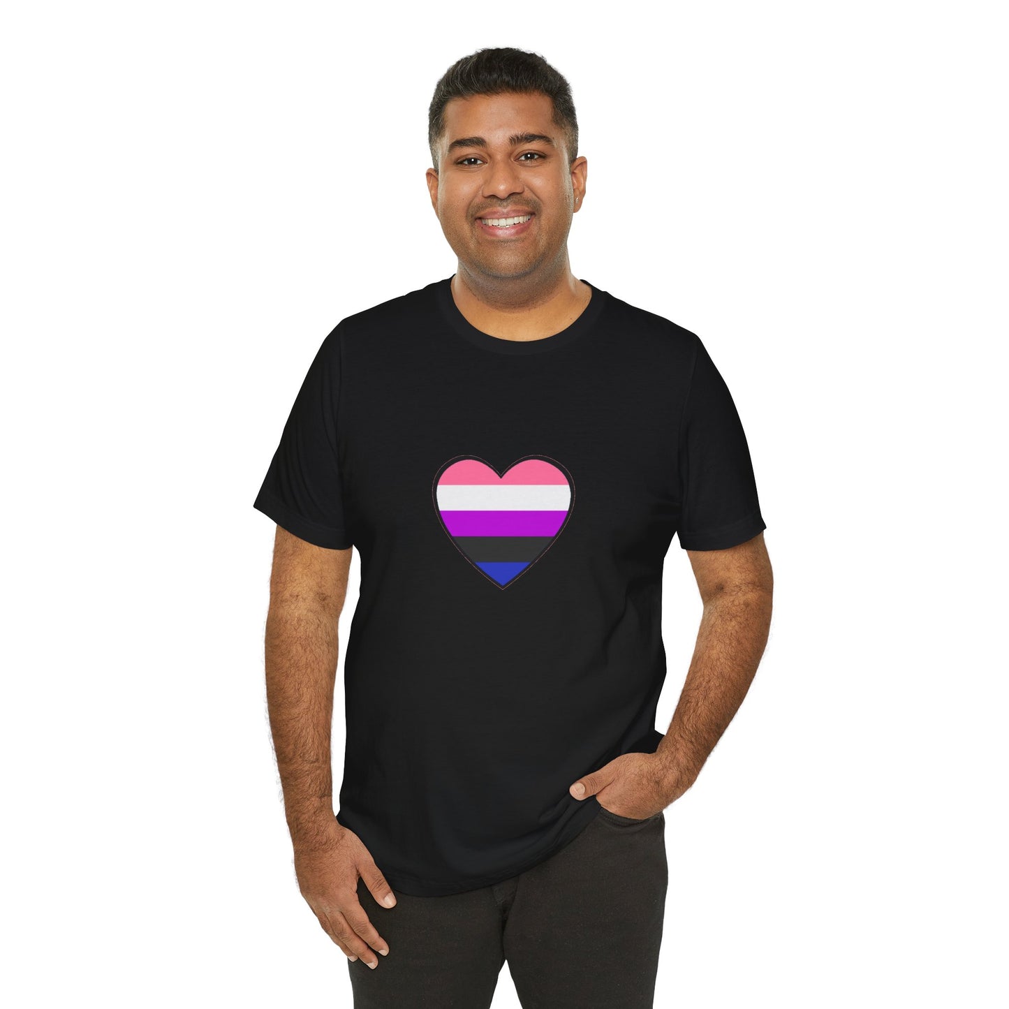 Genderfluid Pride Heart T-Shirt – Bold LGBTQIA+ Flag Tee - WhimSpin - https://whimspin.com