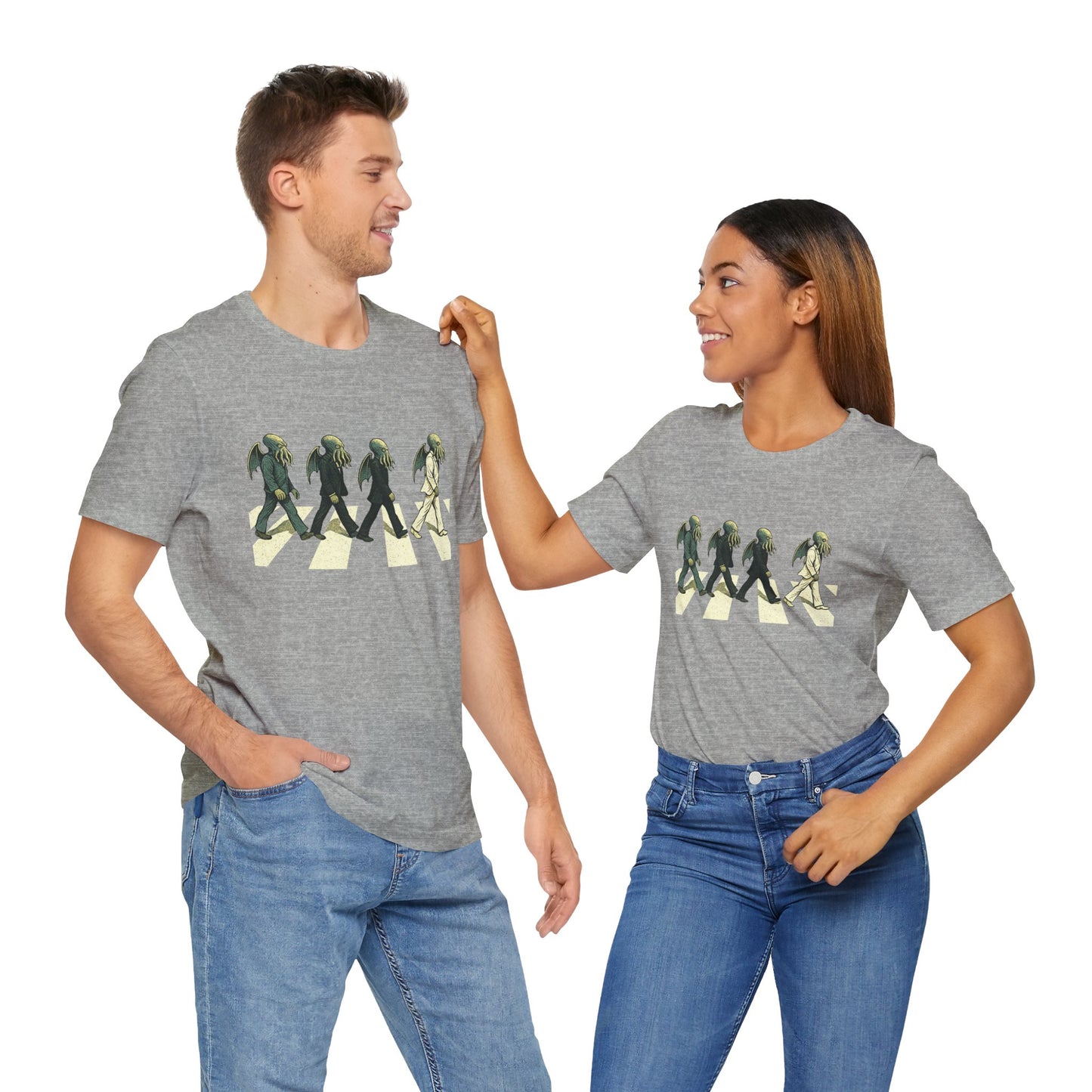 Cthulhu Crossing T-Shirt – Beatles Abbey Road Parody Tee | WhimSpin