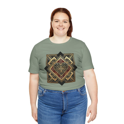 Art Deco Heart T-Shirt – Romantic Valentine's Day Graphic Tee