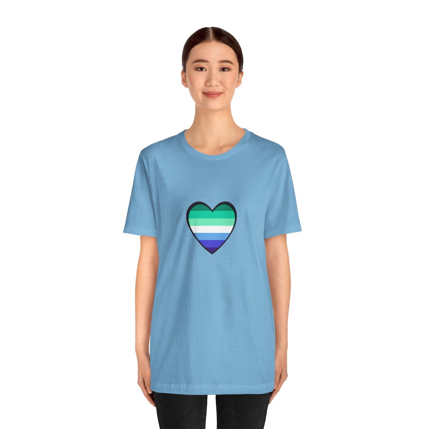 Gay Men’s Pride Flag Heart T-Shirt – LGBTQ+ Flag Design on Unisex Tee