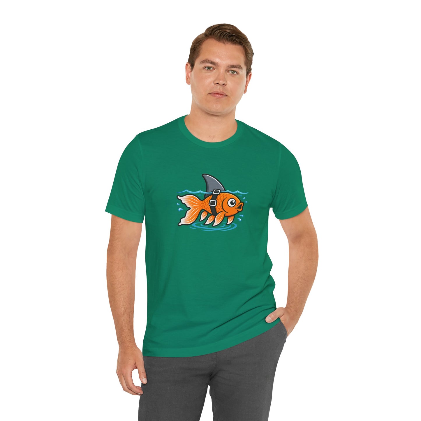 Goldfish Shark T-Shirt – Funny Fish Swimming  Graphic Tee