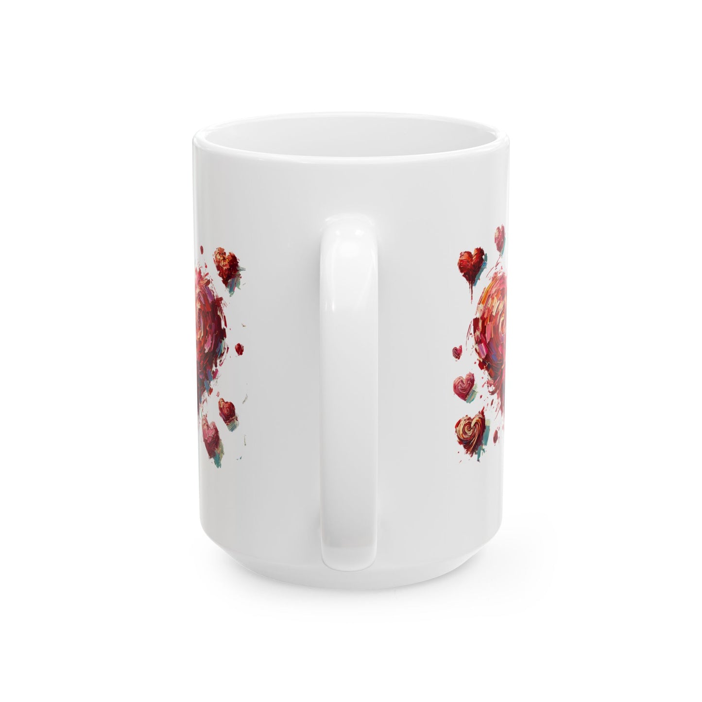Impressionistic Heart Mug – Artistic Valentine's Day Coffee Cup 11oz & 15 oz