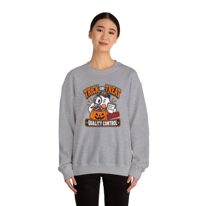 Trick-or-Treat Quality Control Sweatshirt – Funny Halloween Cozy Top