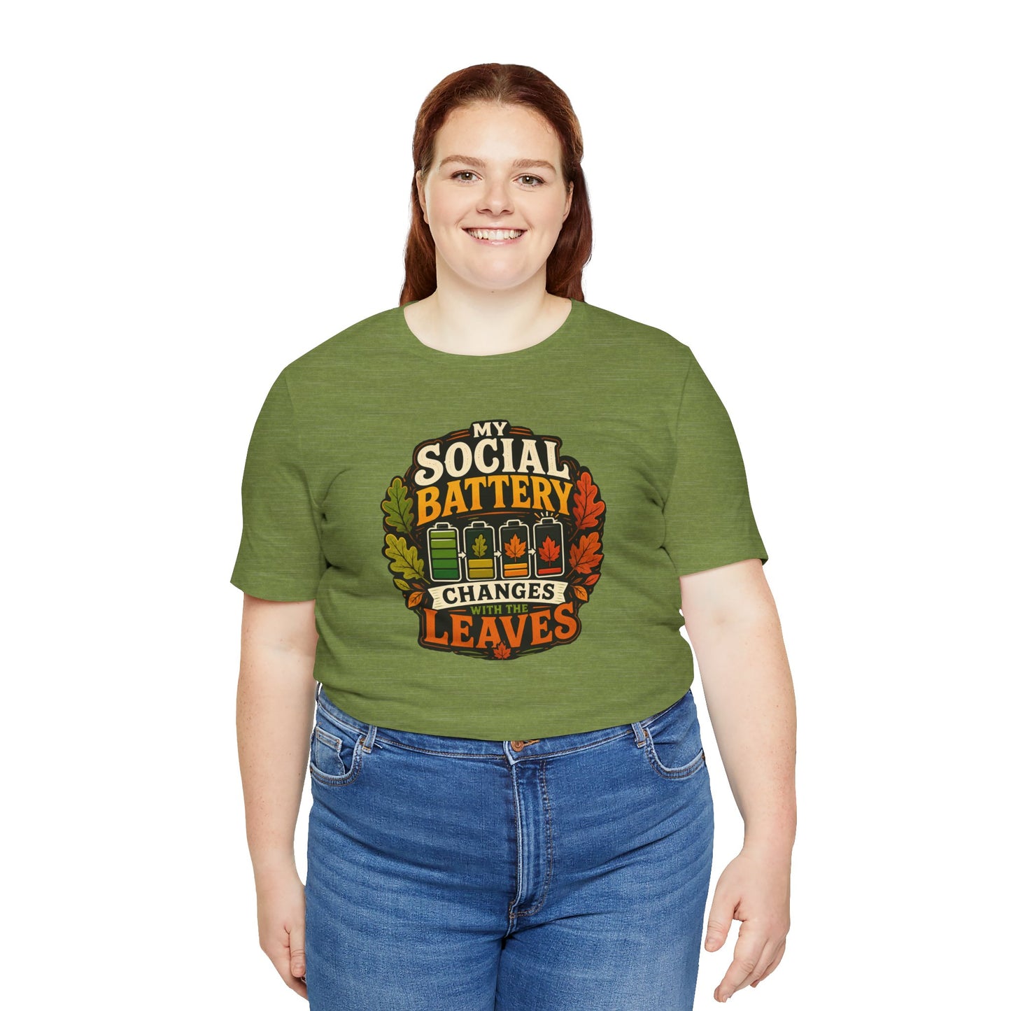 My Social Battery Changes With the Leaves T-Shirt – Funny Fall Tee