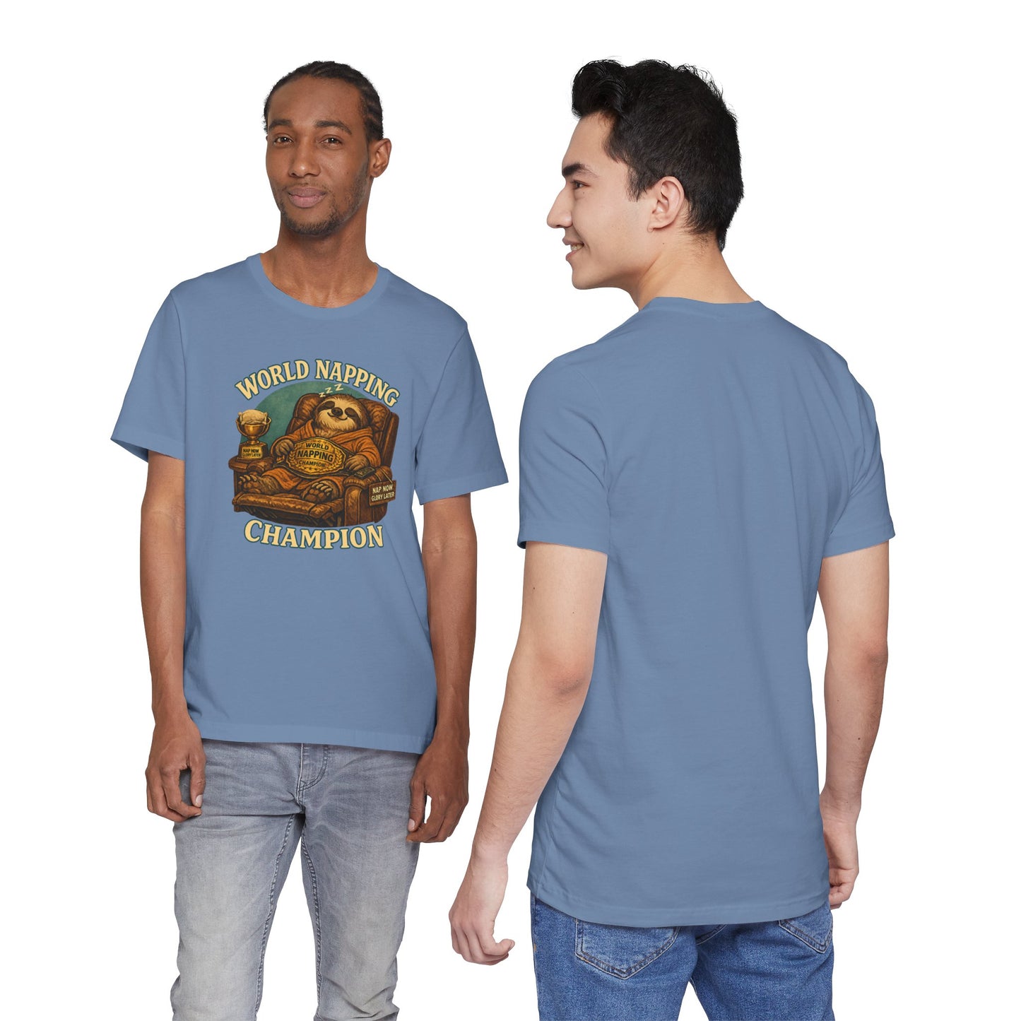 World Napping Champion T-Shirt – Funny Sloth Nap Tee