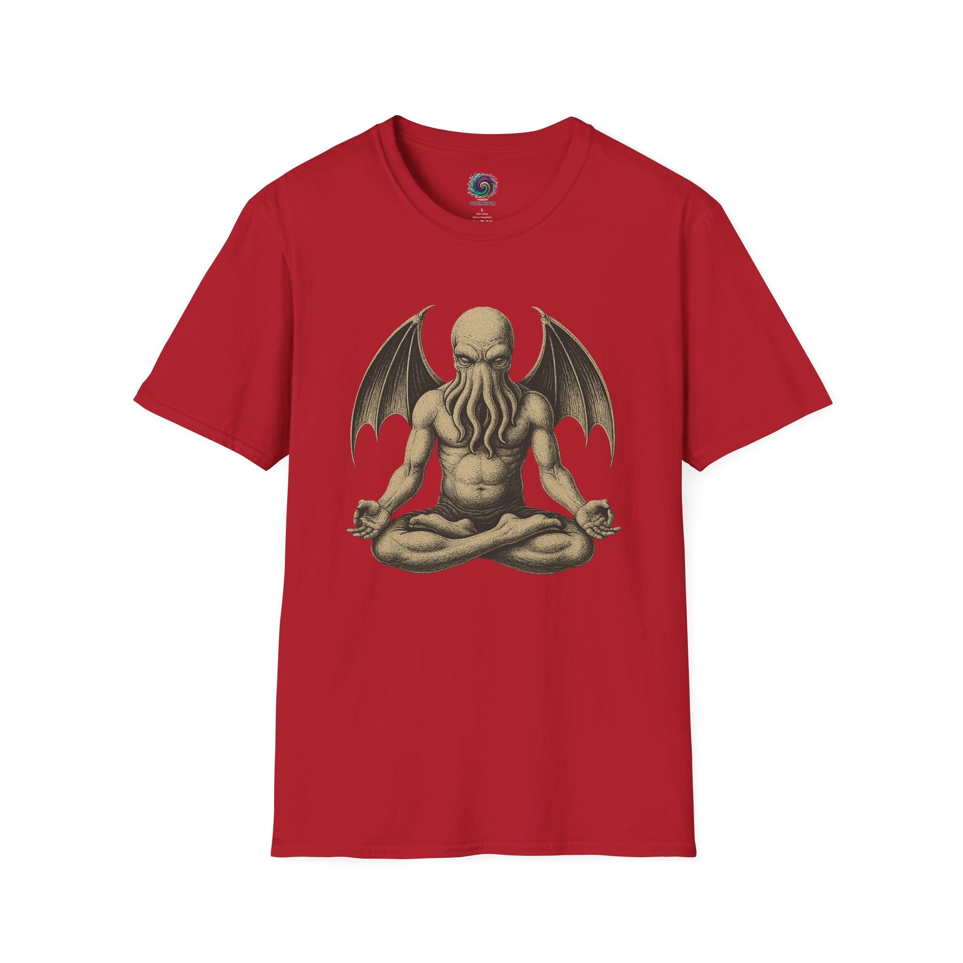 Meditating Cthulhu T-Shirt – Unisex Mythos Tee for Sci-Fi & Festival Fans - WhimSpin - https://whimspin.com