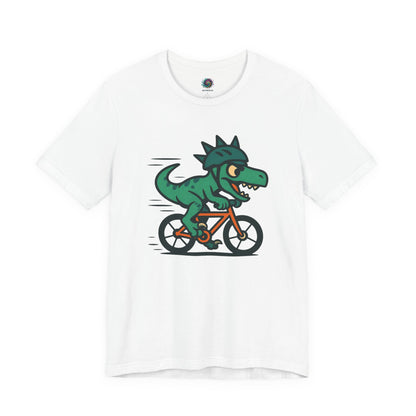 Velociraptor on a Bike T-Shirt – Funny Dino Velo Tee