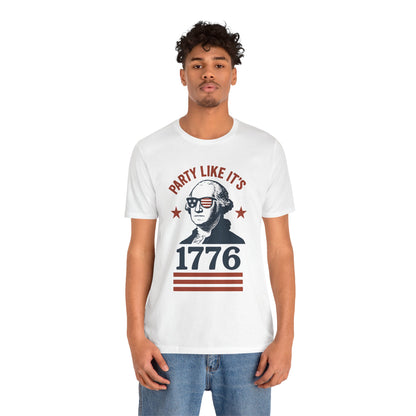Party Like It's 1776 T-Shirt – Funny 4th of July Tee with George Washington Graphic - WhimSpin - https://whimspin.com