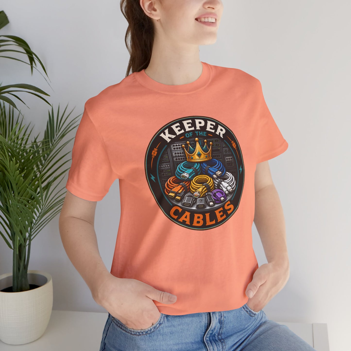 Keeper of the Cables T-Shirt – Funny Tech Dad Cable Tee