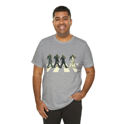 Cthulhu Crossing T-Shirt – Beatles Abbey Road Parody Tee | WhimSpin