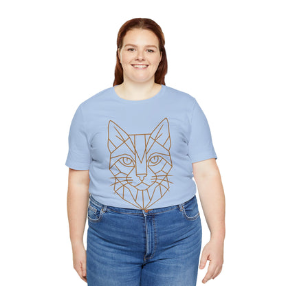 Geometric Cat T-Shirt – Minimalist Line Art Tee