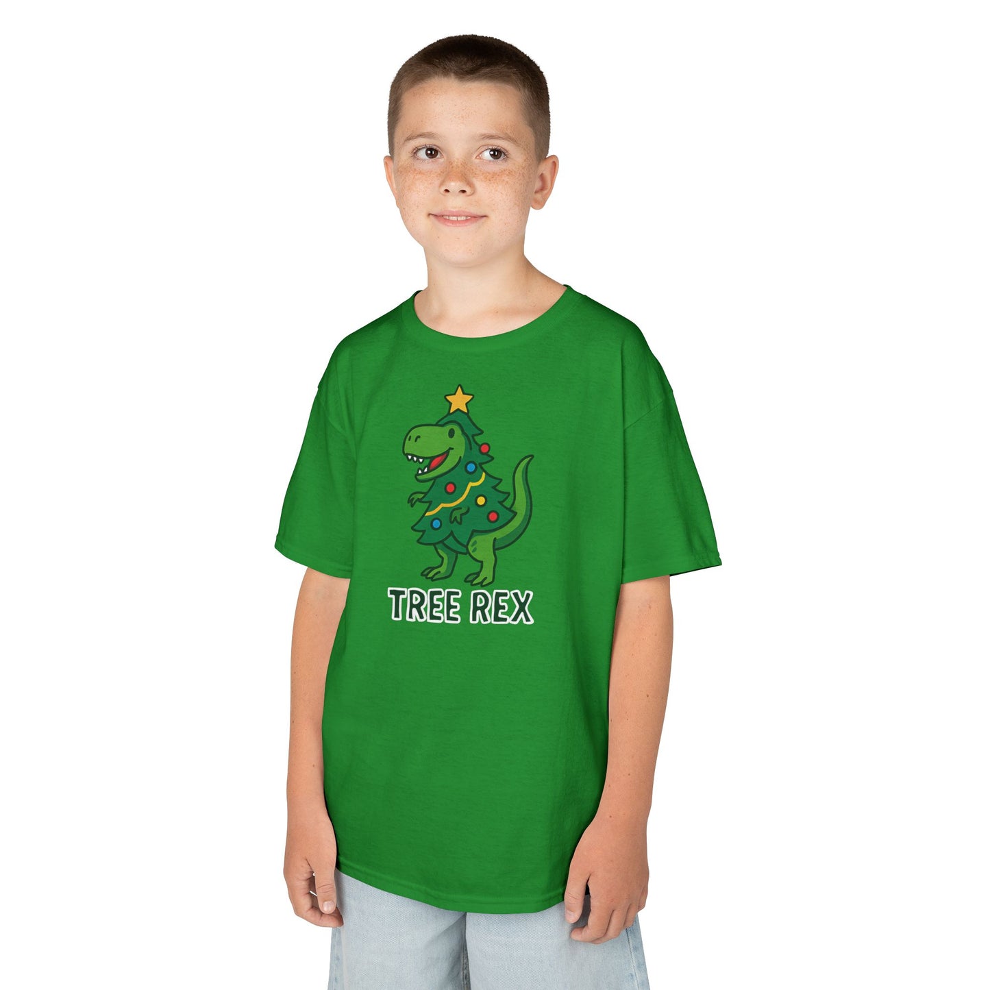 Tree Rex Kids’ Christmas T-Shirt – Cute Dino Holiday Tee