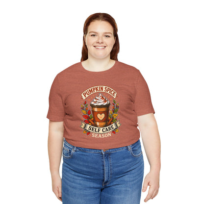 Pumpkin Spice Self Care Season T-Shirt – Funny Fall Coffee Tee
